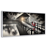 Cuadros Decorativos Canvas Revolution | Bicicleta En Muelle | Panoramico | Portada | Marco Dorado