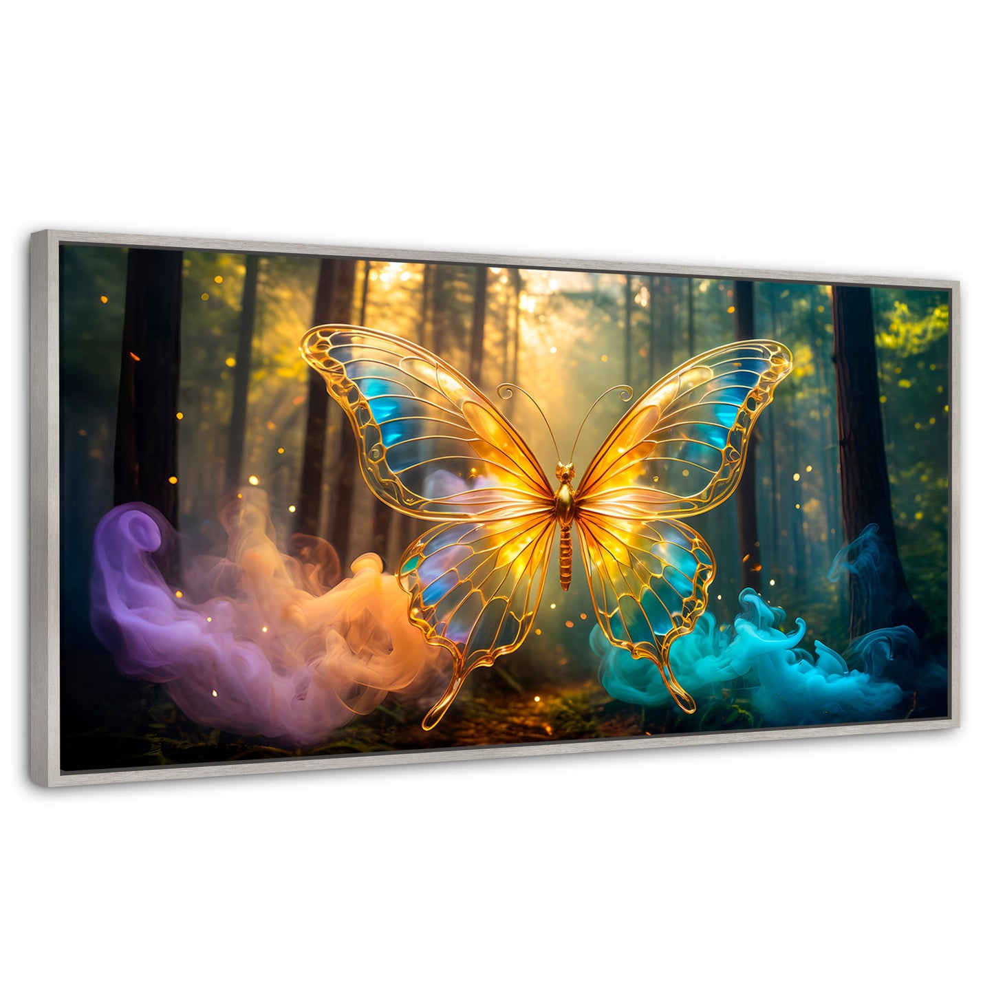 Cuadros Decorativos Canvas Revolution | Bosque De Cristal | Panoramico | Portada | Marco Blanco