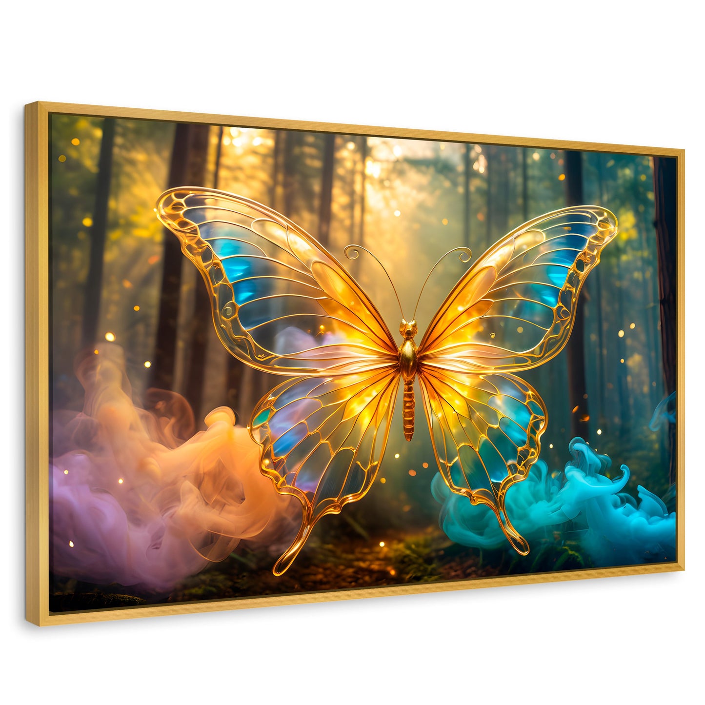Cuadros Decorativos Canvas Revolution | Bosque De Cristal | Rectangular | Portada | Marco Dorado