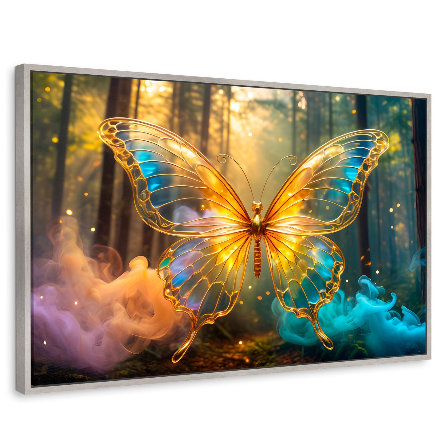 Cuadros Decorativos Canvas Revolution | Bosque De Cristal | Rectangular | Portada | Marco Plateado