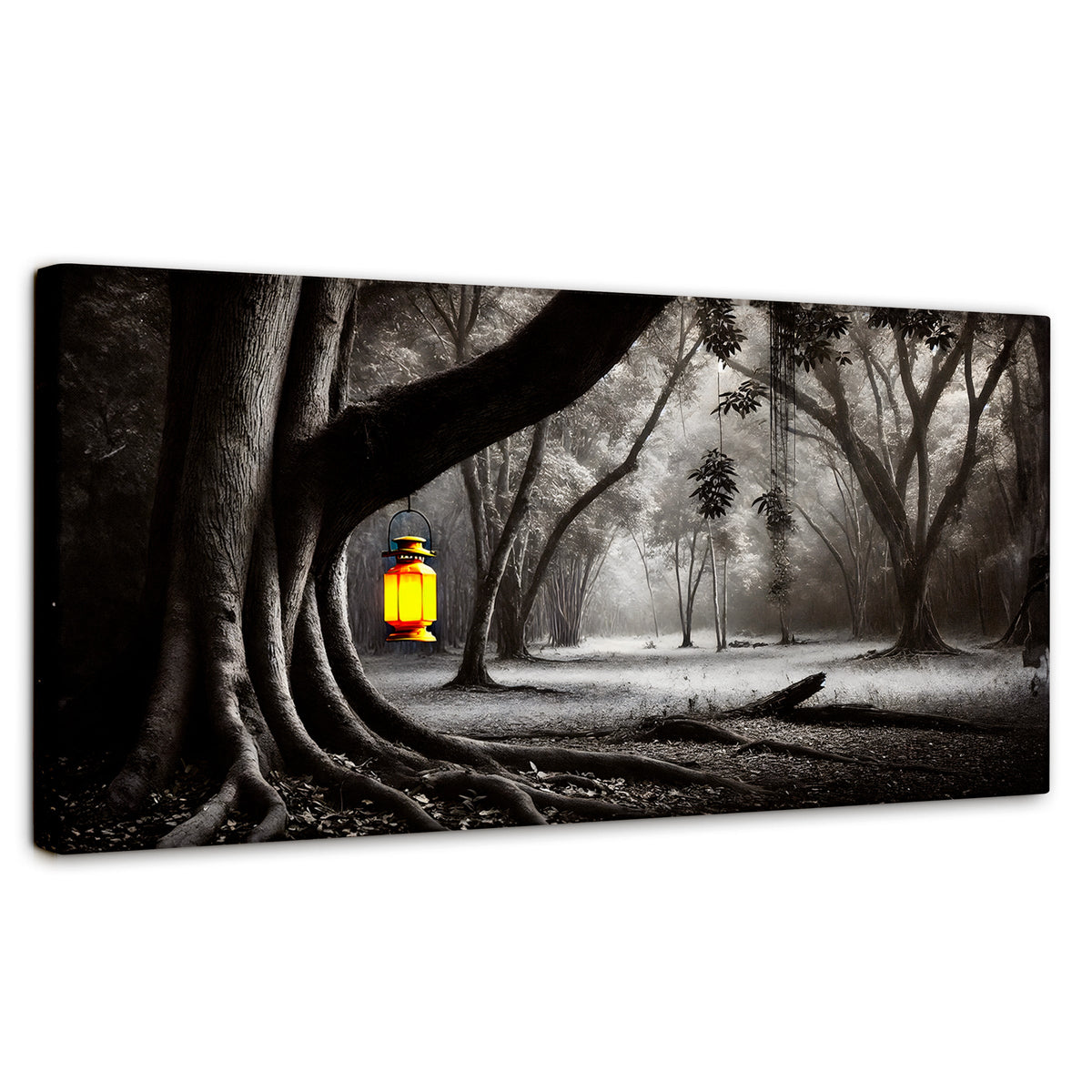 Cuadros Decorativos Canvas Revolution | Bosque Iluminado | Panoramico | Portada | Marco SinMarco