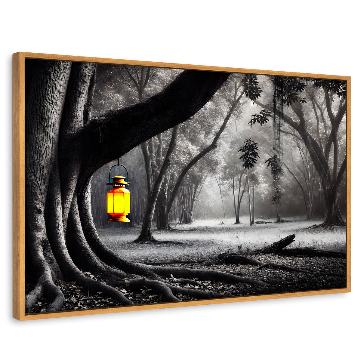 Cuadros Decorativos Canvas Revolution | Bosque Iluminado | Rectangular | Portada | Marco Madera