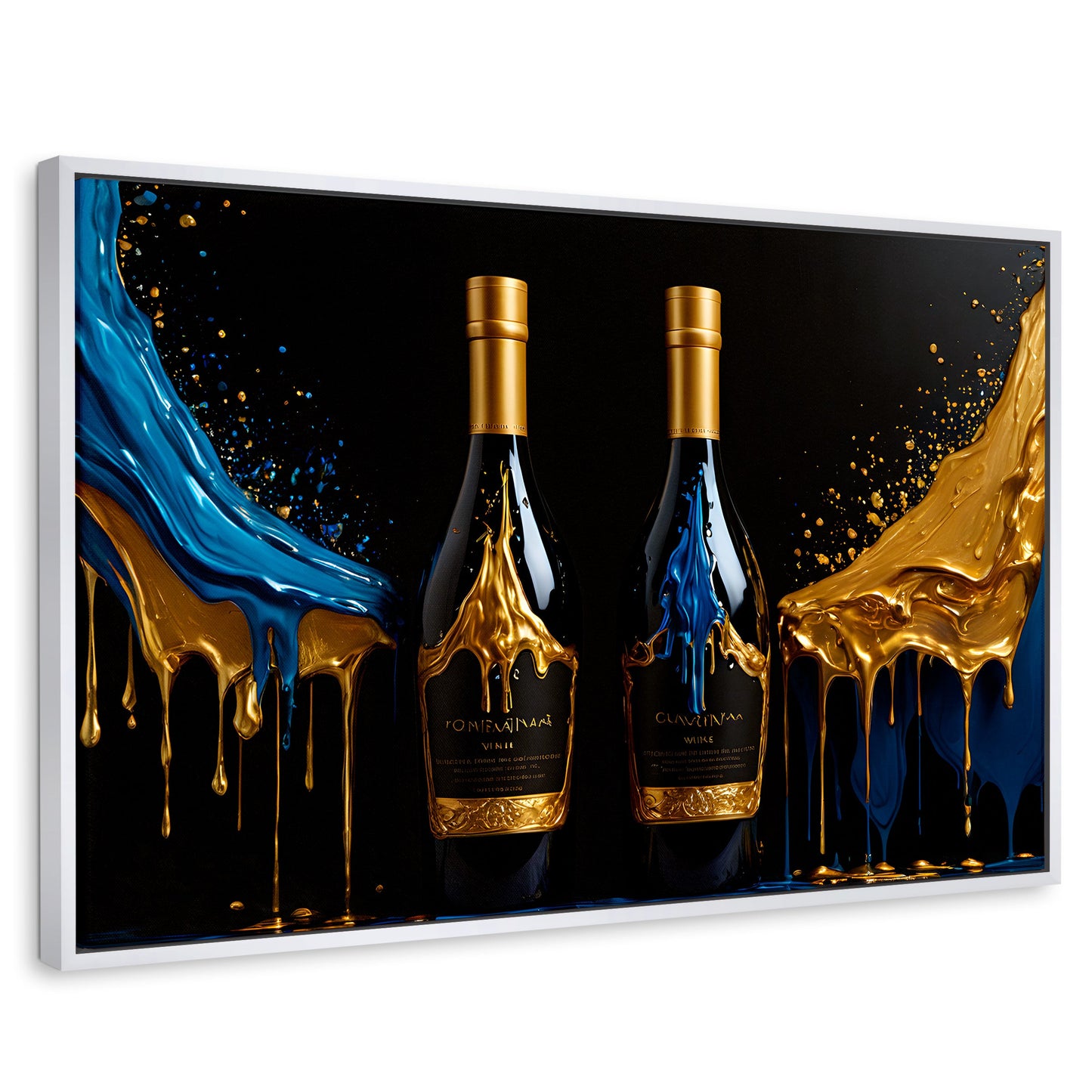 Cuadros Decorativos Canvas Revolution | Botella Azul Dorado | Rectangular | Portada