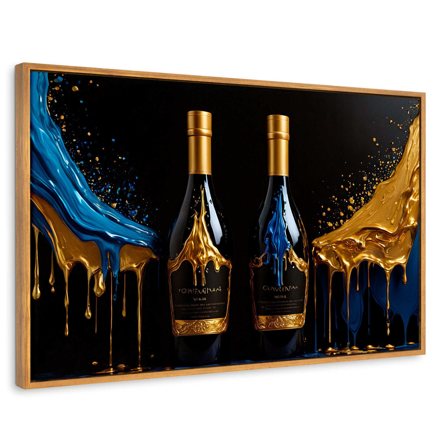 Cuadros Decorativos Canvas Revolution | Botella Azul Dorado | Rectangular | Portada
