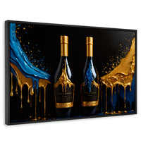 Cuadros Decorativos Canvas Revolution | Botella Azul Dorado | Rectangular | Portada