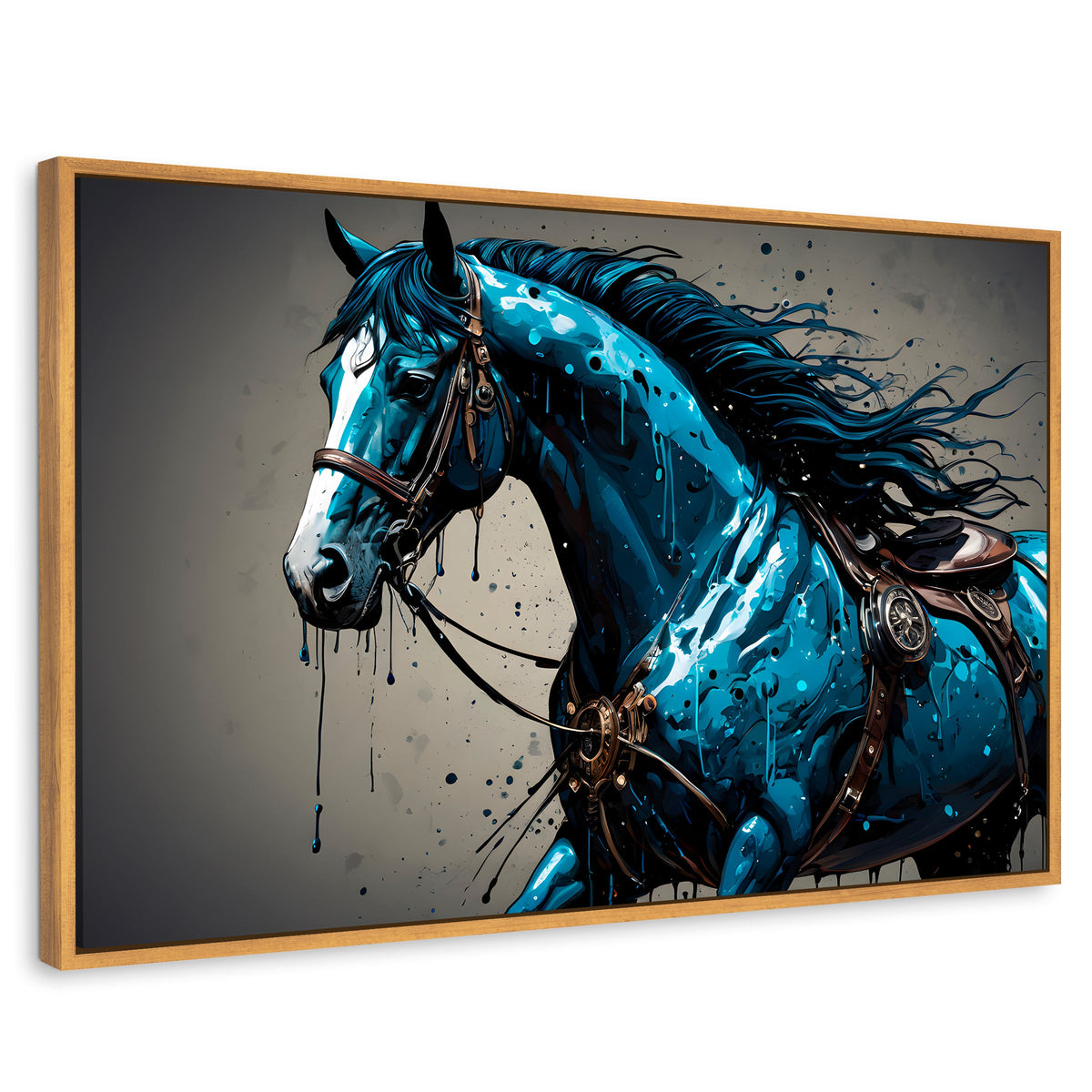 Cuadros Decorativos Canvas Revolution | Brillo Azul Equino | Rectangular | Portada | Marco Madera
