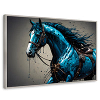 Cuadros Decorativos Canvas Revolution | Brillo Azul Equino | Rectangular | Portada | Marco Plateado