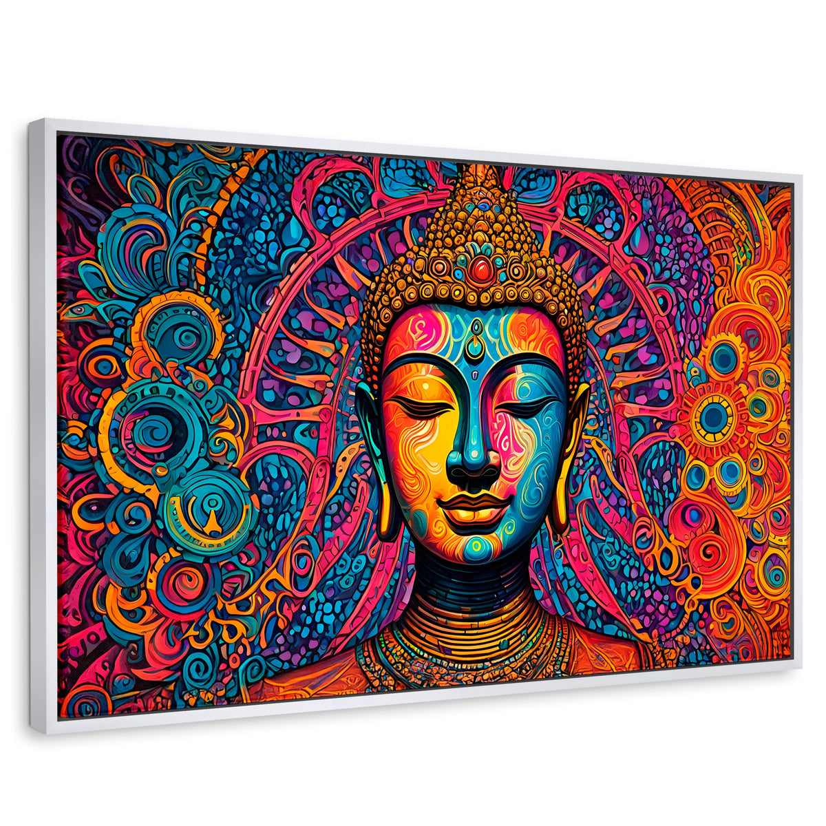 Cuadros Decorativos Canvas Revolution | Buda Mandala Neon | Rectangular | Portada
