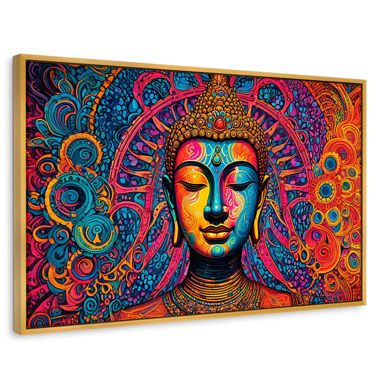 Cuadros Decorativos Canvas Revolution | Buda Mandala Neon | Rectangular | Portada