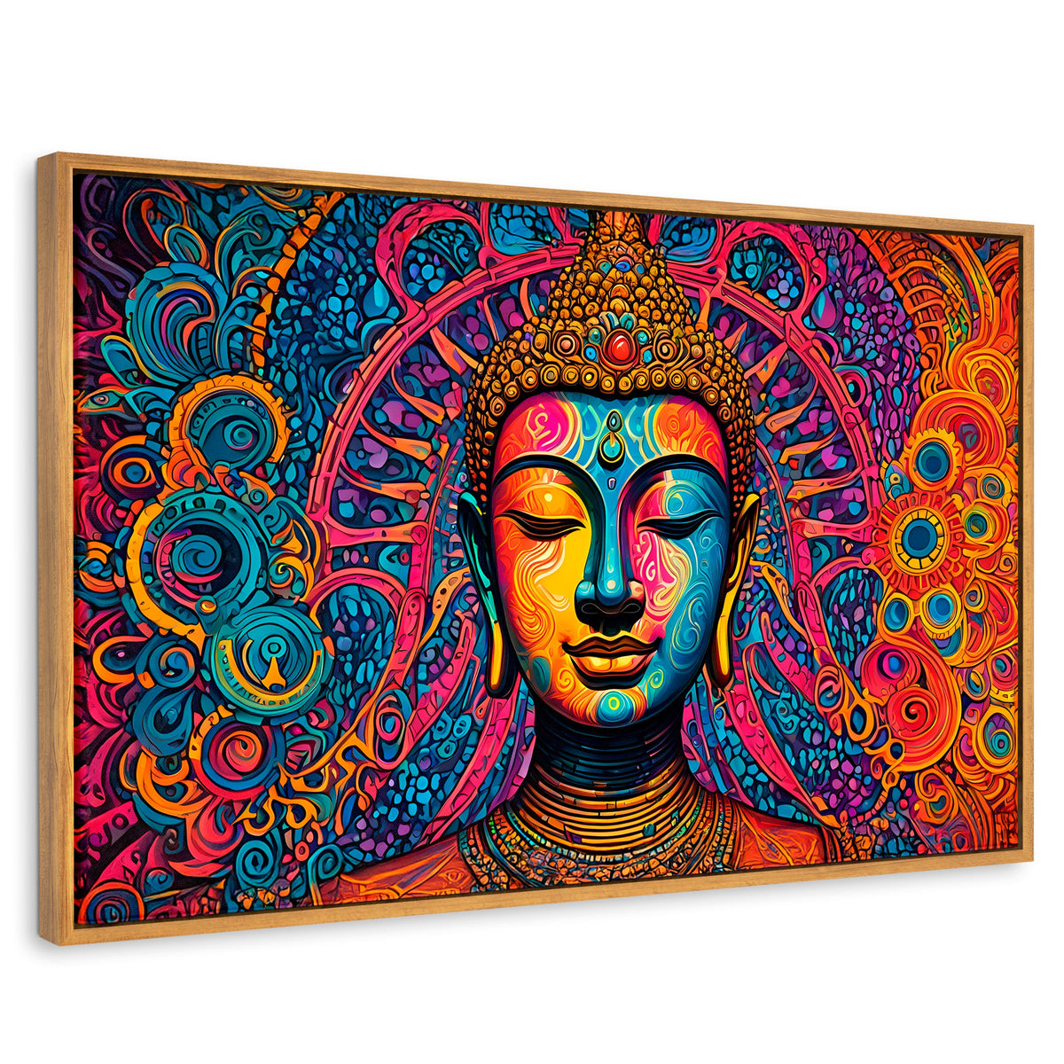 Cuadros Decorativos Canvas Revolution | Buda Mandala Neon | Rectangular | Portada