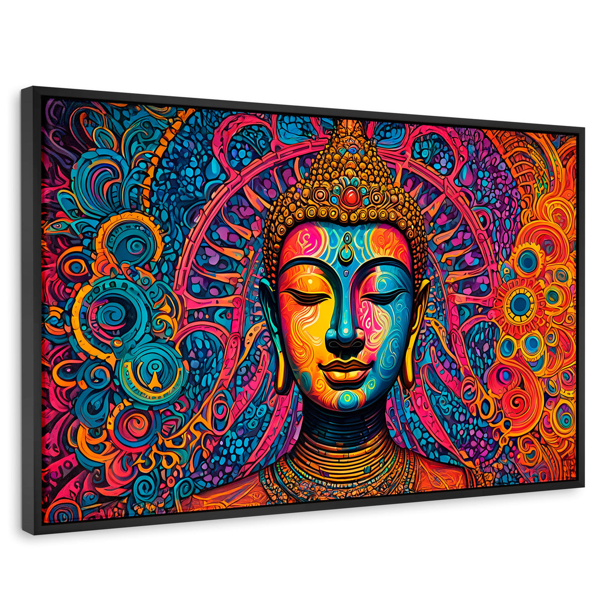 Cuadros Decorativos Canvas Revolution | Buda Mandala Neon | Rectangular | Portada