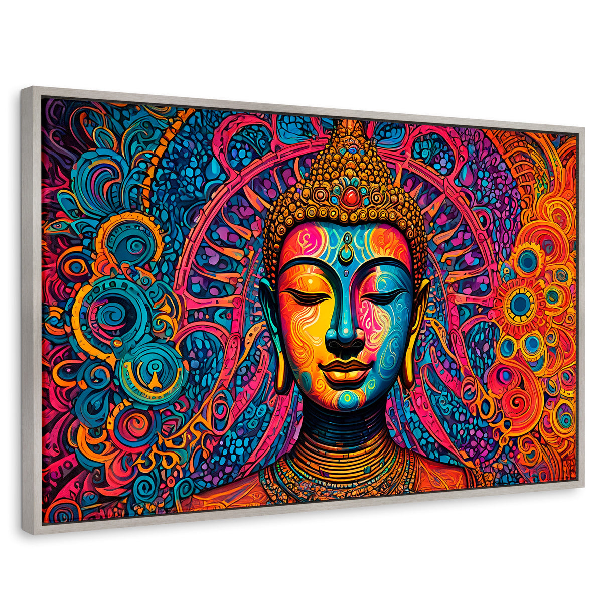 Cuadros Decorativos Canvas Revolution | Buda Mandala Neon | Rectangular | Portada