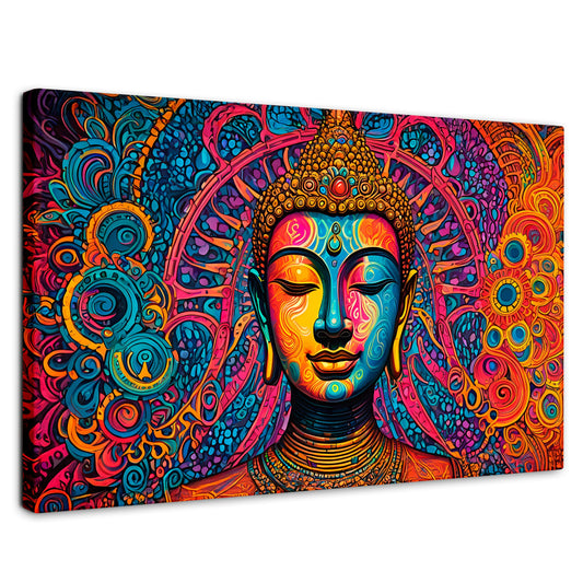 Cuadros Decorativos Canvas Revolution | Buda Mandala Neon | Rectangular | Portada