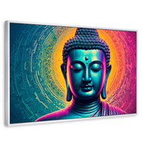 Cuadros Decorativos Canvas Revolution | Buda Sobre Universo | Rectangular | Portada | Marco Blanco