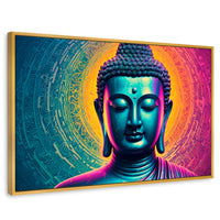 Cuadros Decorativos Canvas Revolution | Buda Sobre Universo | Rectangular | Portada | Marco Dorado