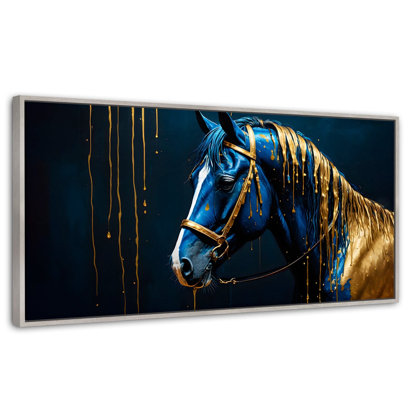 Cuadros Decorativos Canvas Revolution | Caballo Celestial | Panoramico | Portada | Marco Blanco