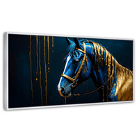 Cuadros Decorativos Canvas Revolution | Caballo Celestial | Panoramico | Portada | Marco Dorado