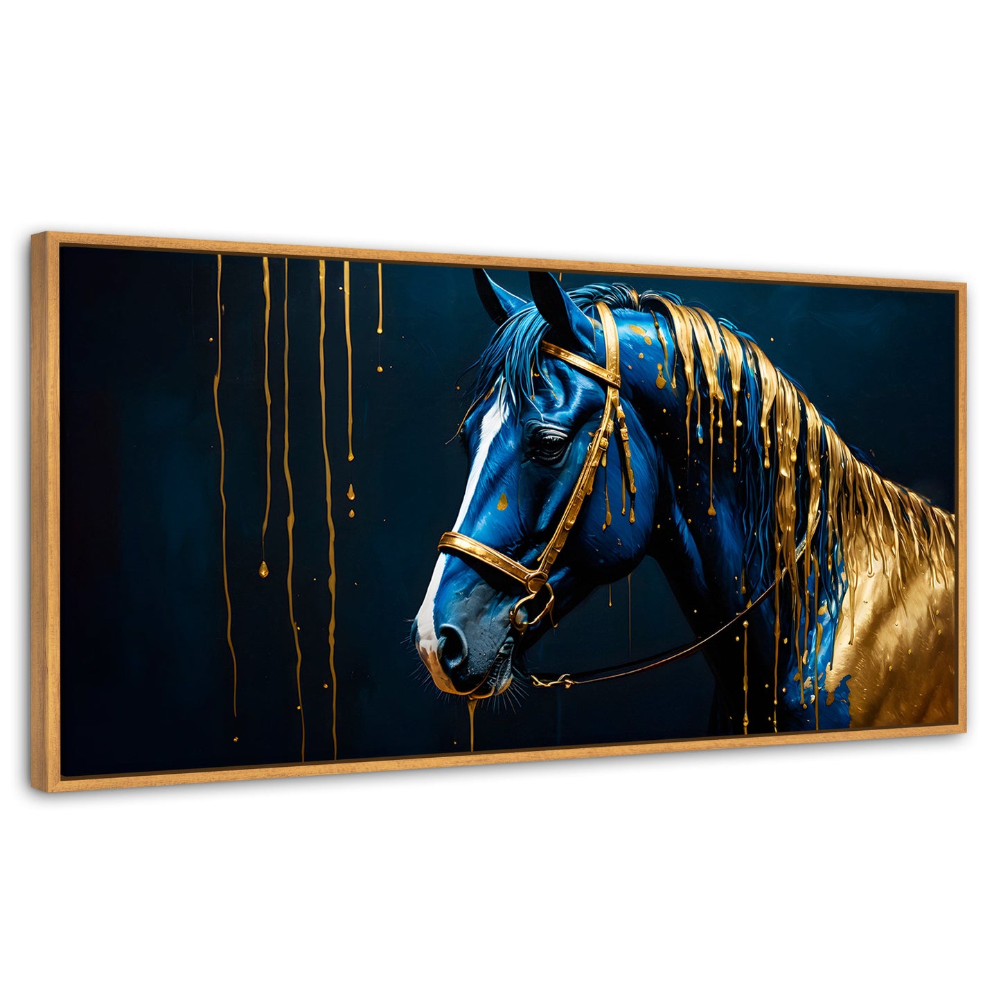 Cuadros Decorativos Canvas Revolution | Caballo Celestial | Panoramico | Portada | Marco Negro