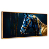 Cuadros Decorativos Canvas Revolution | Caballo Celestial | Panoramico | Portada | Marco Negro