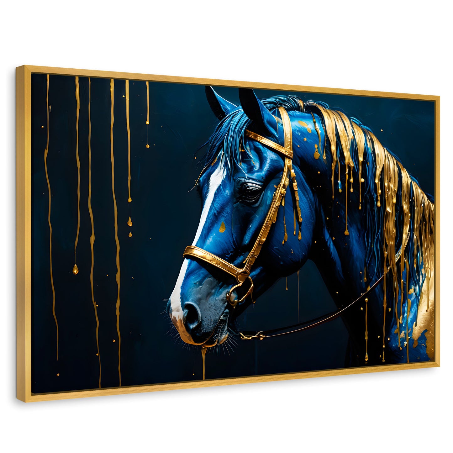 Cuadros Decorativos Canvas Revolution | Caballo Celestial | Rectangular | Portada | Marco Dorado