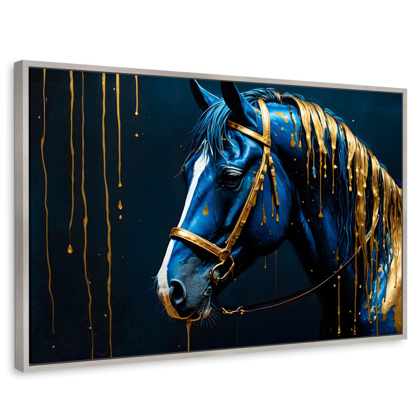 Cuadros Decorativos Canvas Revolution | Caballo Celestial | Rectangular | Portada | Marco Plateado
