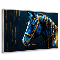 Cuadros Decorativos Canvas Revolution | Caballo Celestial | Rectangular | Portada | Marco Plateado