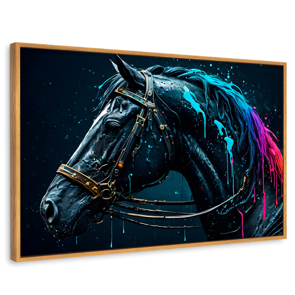 Cuadros Decorativos Canvas Revolution | Caballo Cosmico | Rectangular | Portada | Marco Madera