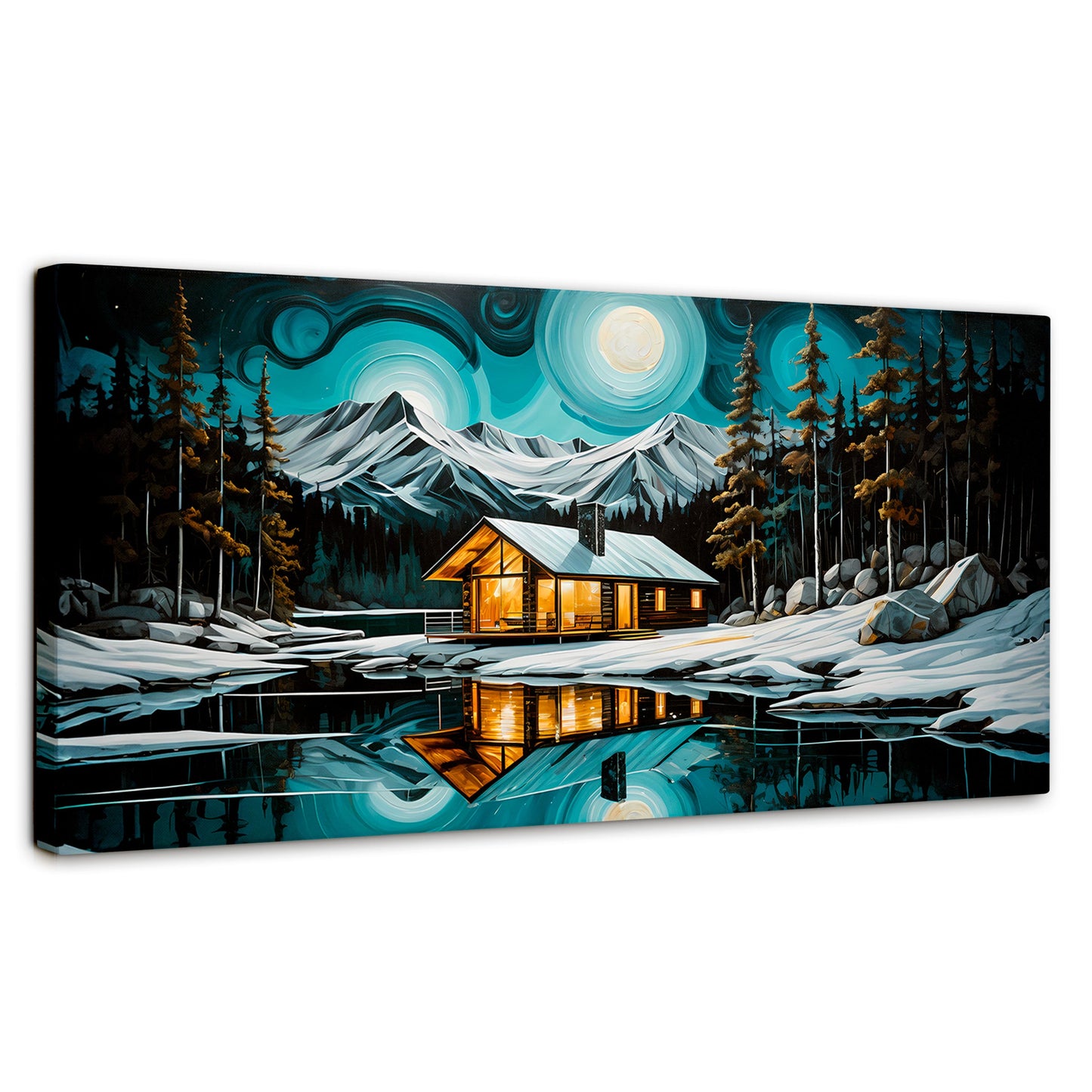 Cuadros Decorativos Canvas Revolution | Cabana Y Reflejo | Panoramico | Portada