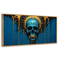 Cuadros Decorativos Canvas Revolution | Calavera Zafiro | Panoramico | Portada | Marco Negro