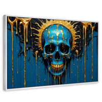 Cuadros Decorativos Canvas Revolution | Calavera Zafiro | Rectangular | Portada | Marco Blanco