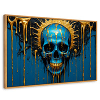Cuadros Decorativos Canvas Revolution | Calavera Zafiro | Rectangular | Portada | Marco Madera