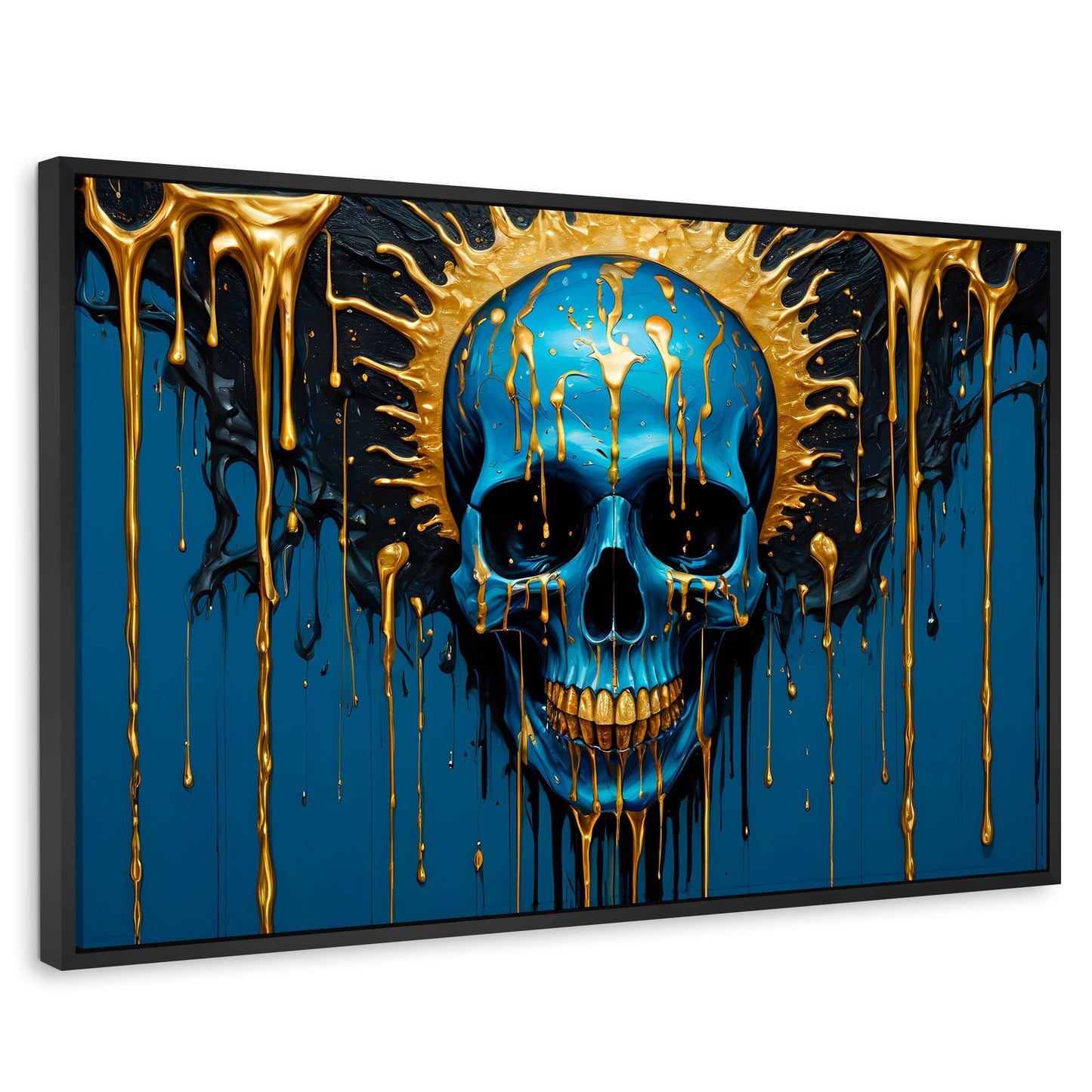 Cuadros Decorativos Canvas Revolution | Calavera Zafiro | Rectangular | Portada | Marco Negro