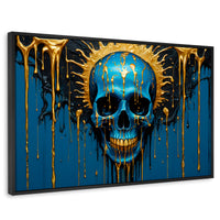Cuadros Decorativos Canvas Revolution | Calavera Zafiro | Rectangular | Portada | Marco Negro
