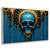 Cuadros Decorativos Canvas Revolution | Calavera Zafiro | Rectangular | Portada | Marco Plateado