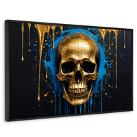 Cuadros Decorativos Canvas Revolution | Calvera Azul Dorado | Rectangular | Portada | Marco Negro
