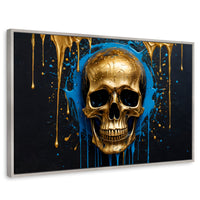 Cuadros Decorativos Canvas Revolution | Calvera Azul Dorado | Rectangular | Portada | Marco Plateado