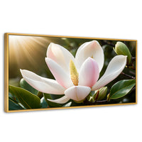 Cuadros Decorativos Canvas Revolution | Canto De Magnolia | Panoramico | Portada | Marco Dorado