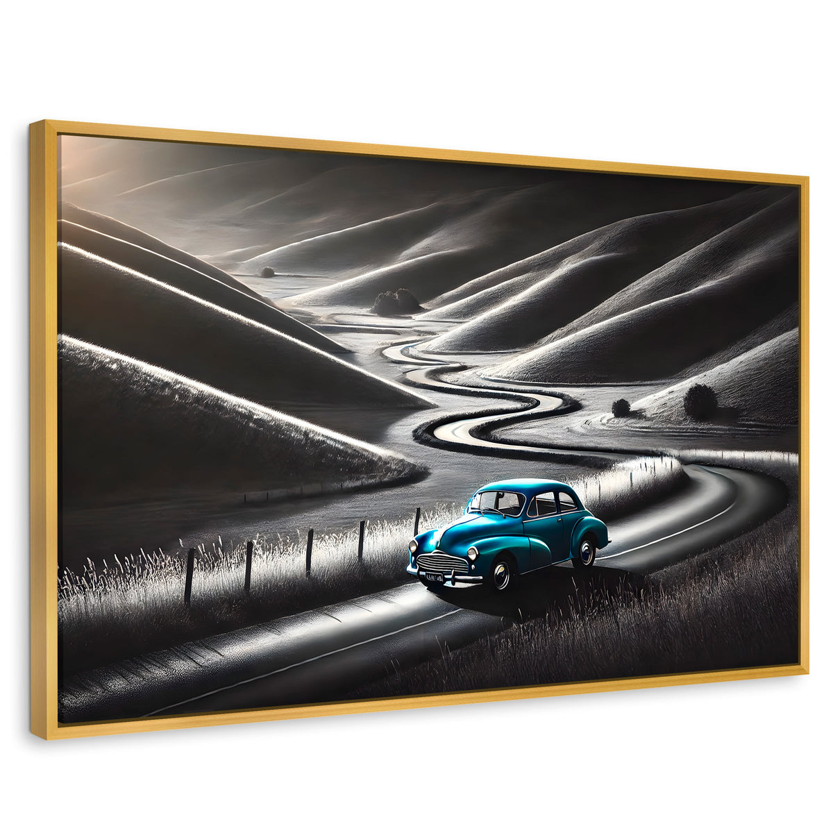 Cuadros Decorativos Canvas Revolution | Carretera Celeste | Rectangular | Portada | Marco Dorado