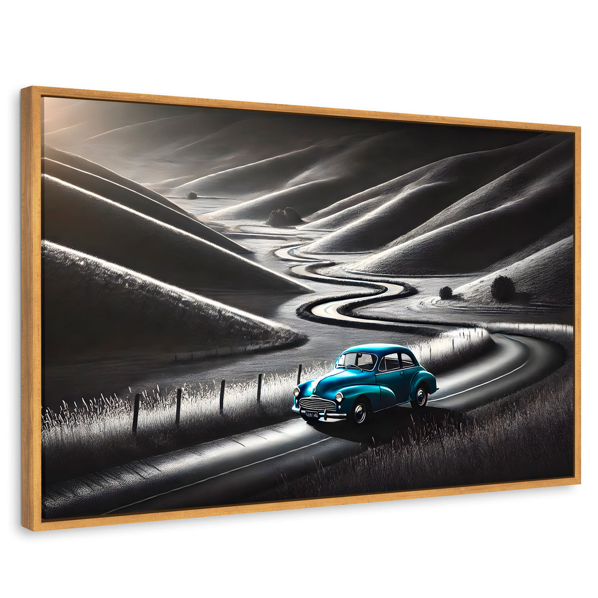 Cuadros Decorativos Canvas Revolution | Carretera Celeste | Rectangular | Portada | Marco Madera