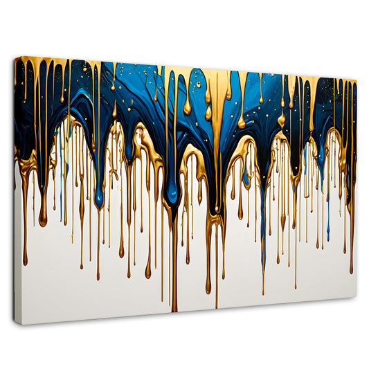 Cuadros Decorativos Canvas Revolution | Cascada Azul Dorado | Rectangular | Portada | Marco SinMarco