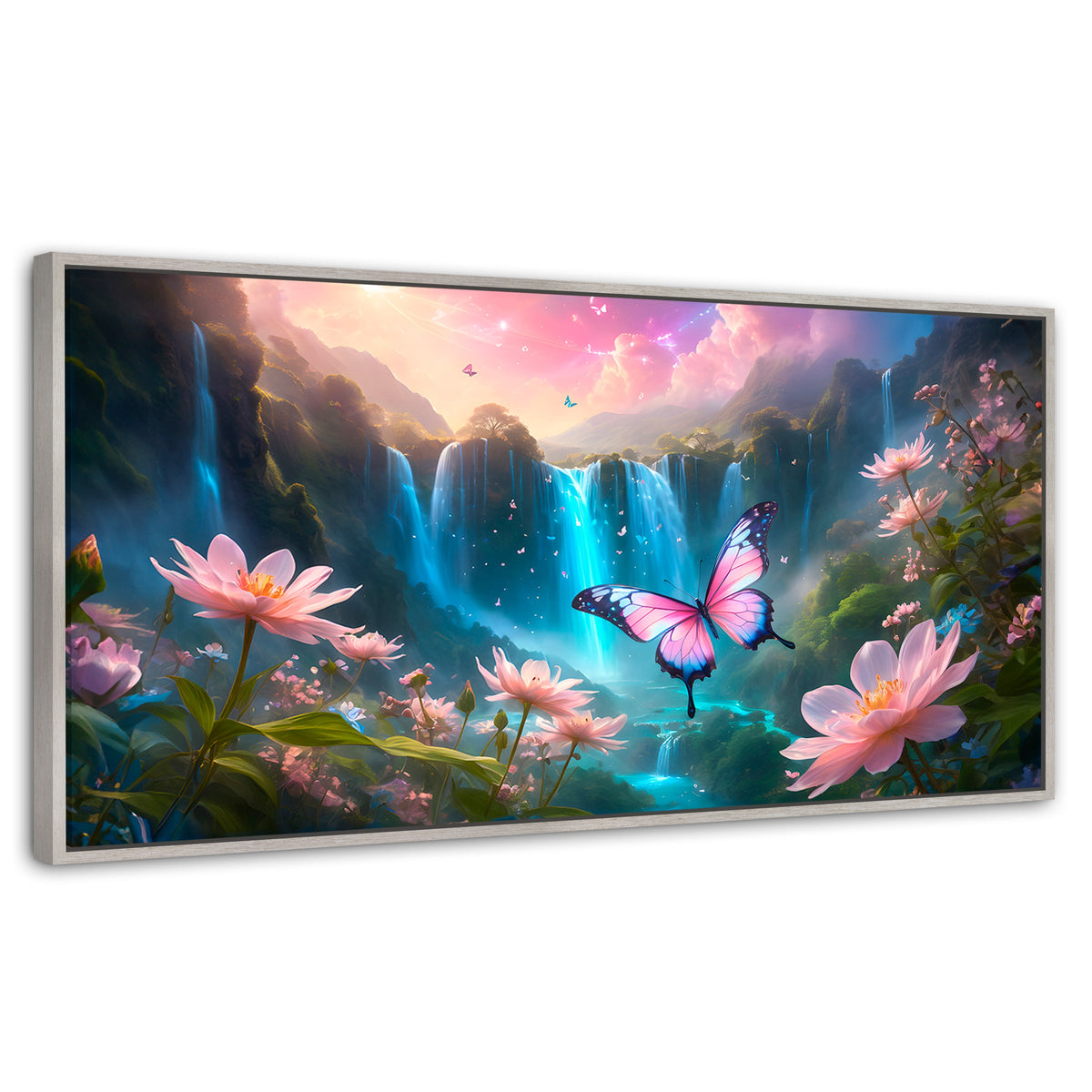 Cuadros Decorativos Canvas Revolution | Cascada De Alas | Panoramico | Portada | Marco Blanco