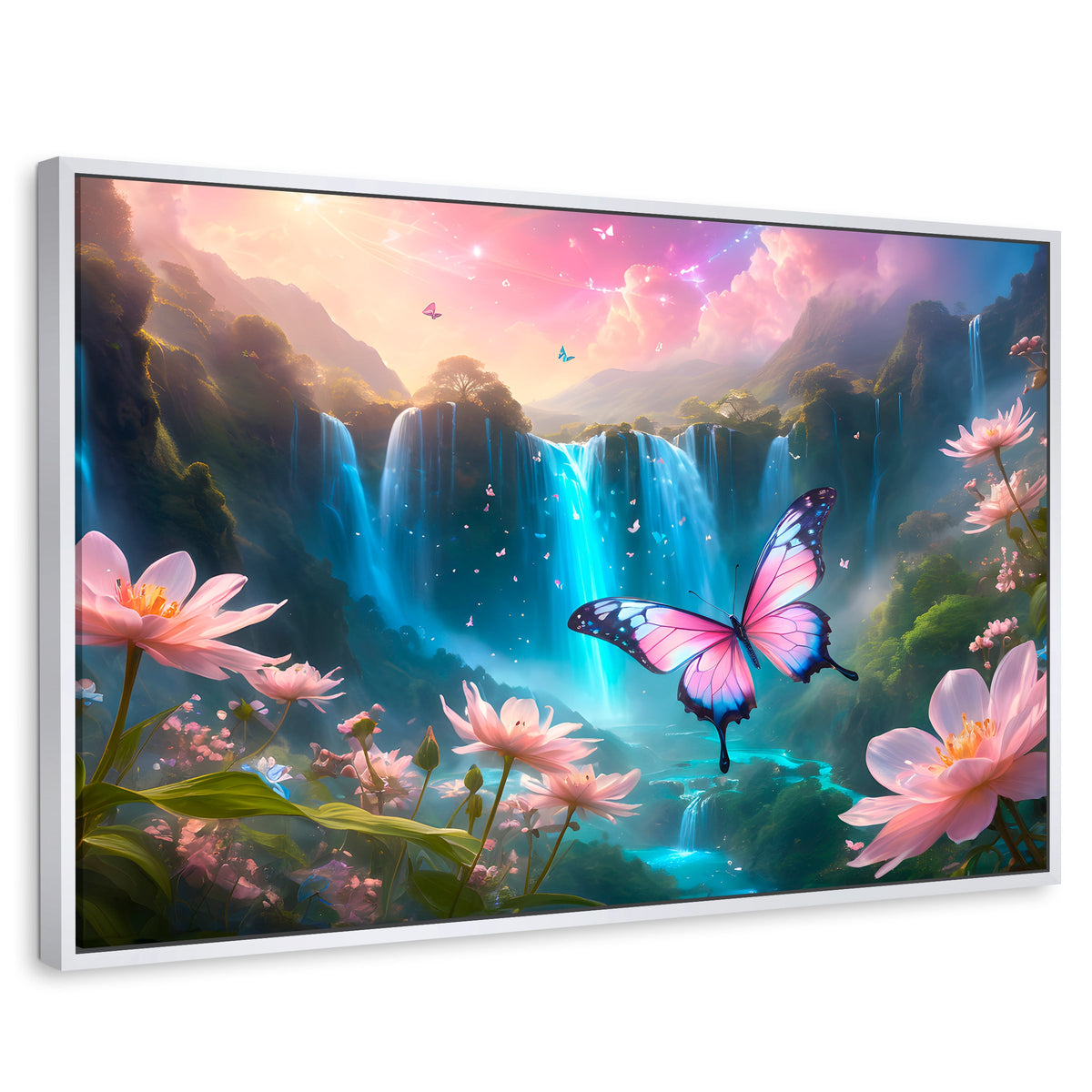 Cuadros Decorativos Canvas Revolution | Cascada De Alas | Rectangular | Portada | Marco Blanco
