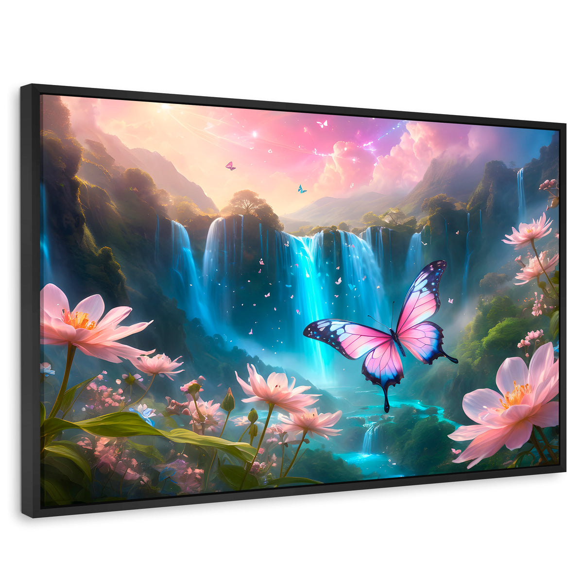 Cuadros Decorativos Canvas Revolution | Cascada De Alas | Rectangular | Portada | Marco Negro
