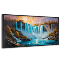 Cuadros Decorativos Canvas Revolution | Cascada Dorada Sol | Panoramico | Portada