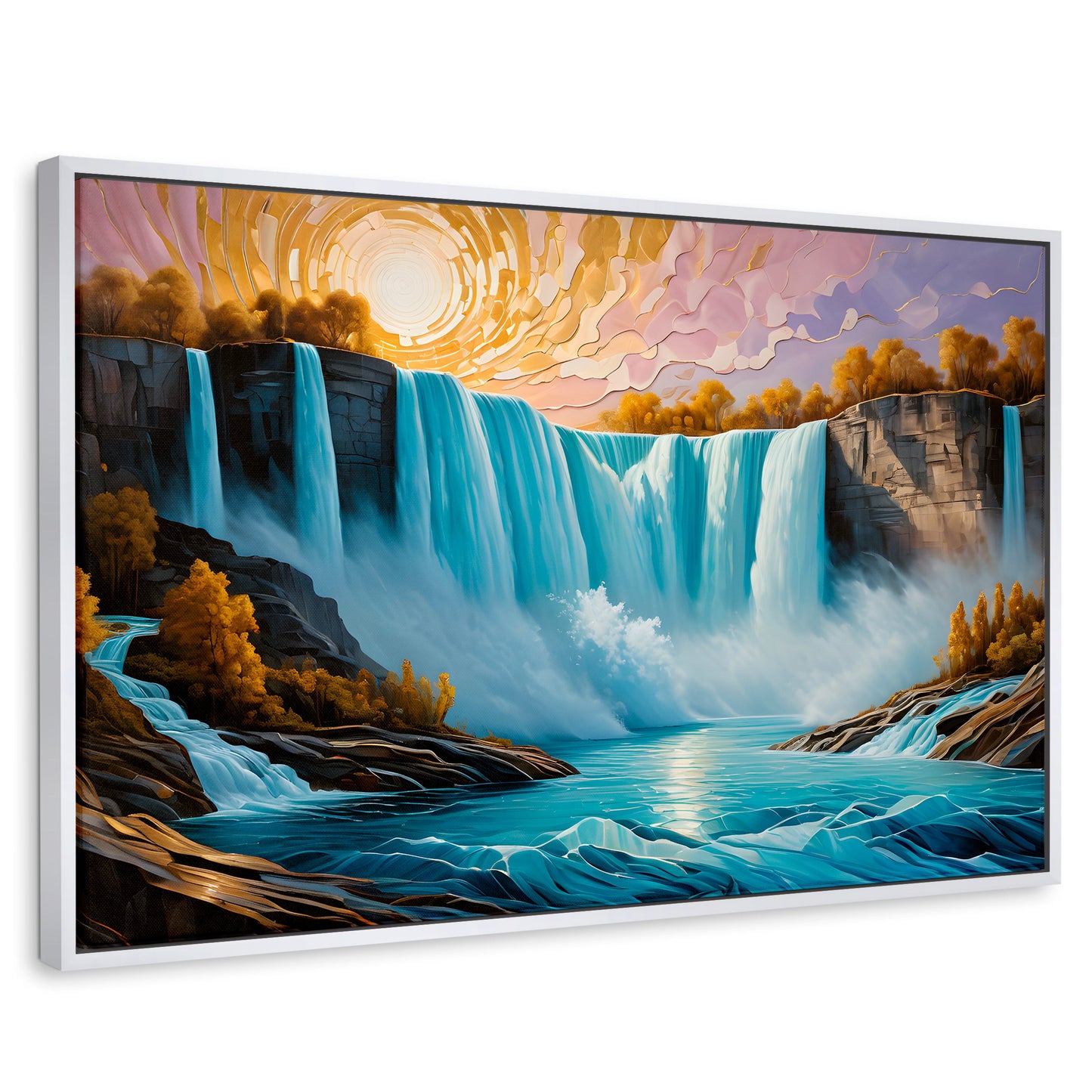 Cuadros Decorativos Canvas Revolution | Cascada Dorada Sol | Rectangular | Portada