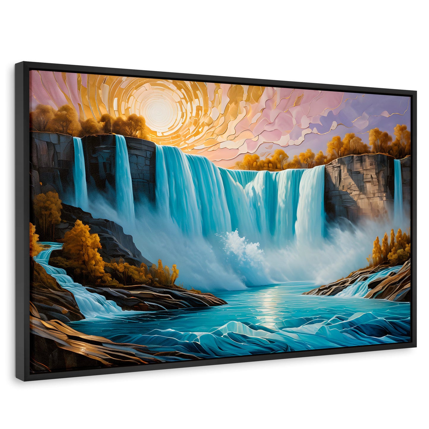 Cuadros Decorativos Canvas Revolution | Cascada Dorada Sol | Rectangular | Portada