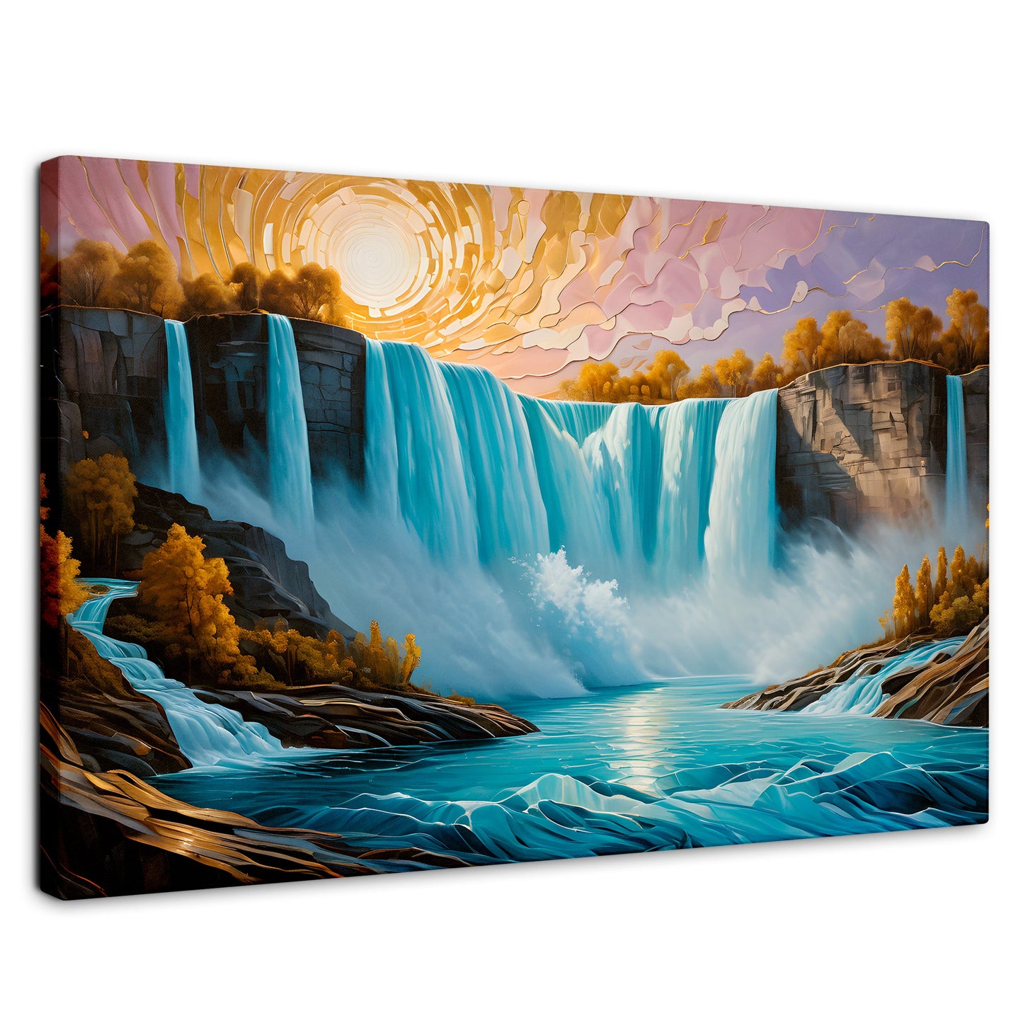 Cuadros Decorativos Canvas Revolution | Cascada Dorada Sol | Rectangular | Portada