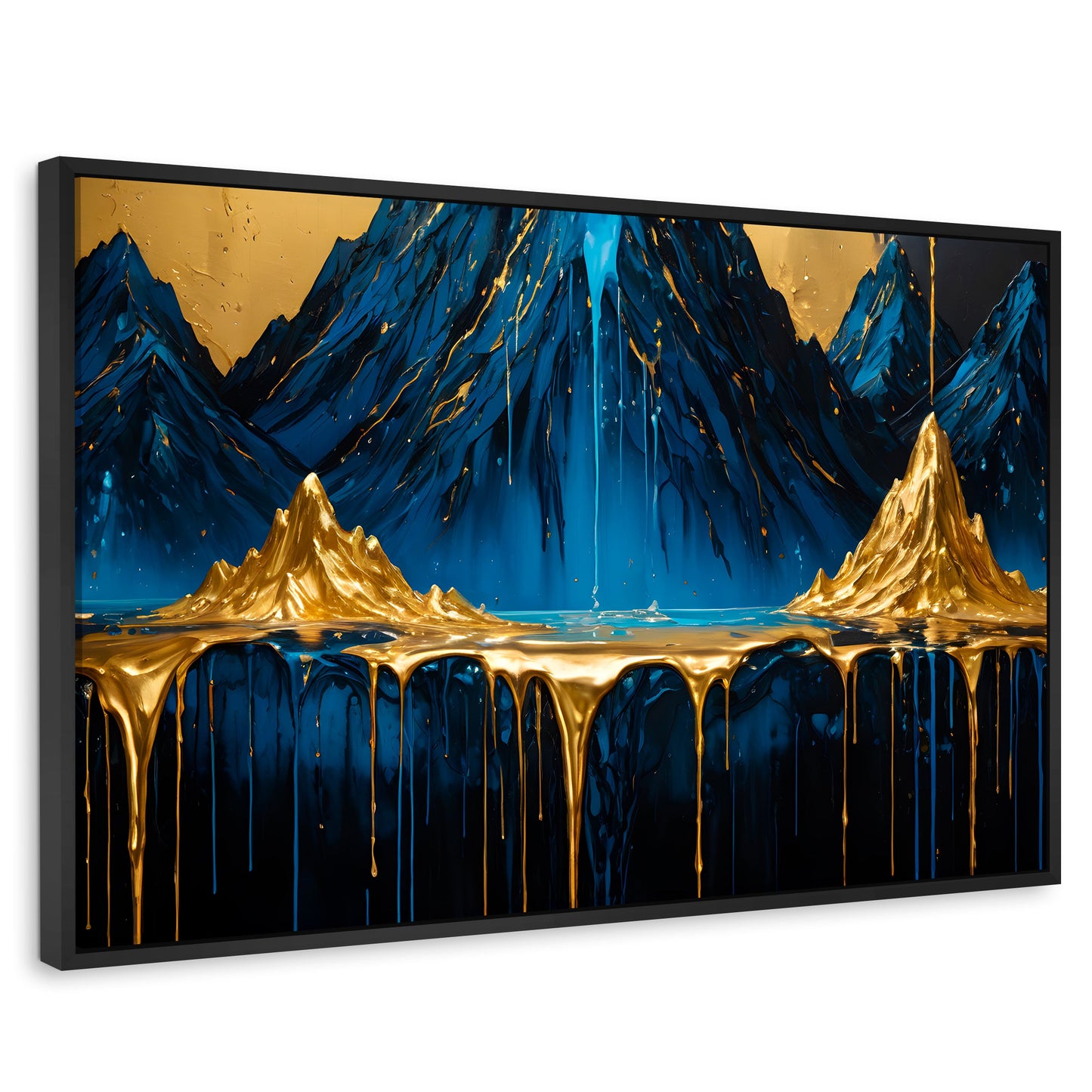 Cuadros Decorativos Canvas Revolution | Cascadas Doradas | Rectangular | Portada | Marco Negro