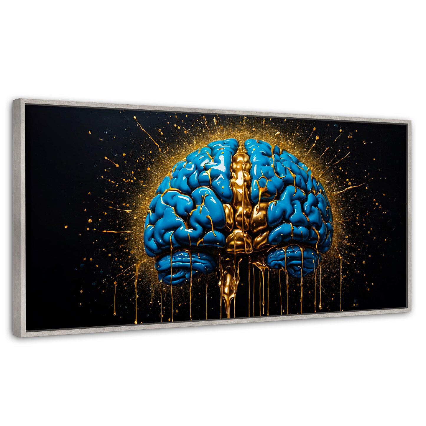 Cuadros Decorativos Canvas Revolution | Cerebro Luminoso | Panoramico | Portada | Marco Blanco