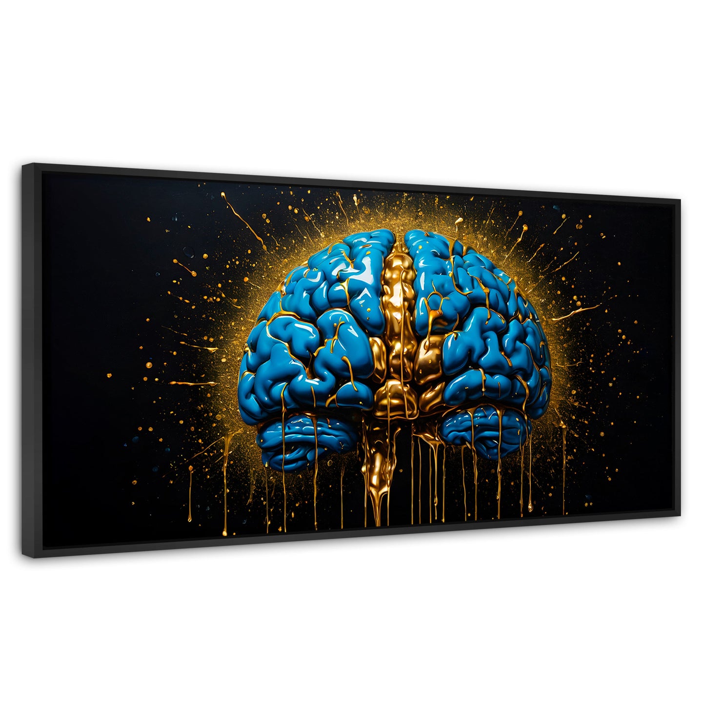 Cuadros Decorativos Canvas Revolution | Cerebro Luminoso | Panoramico | Portada | Marco Plateado